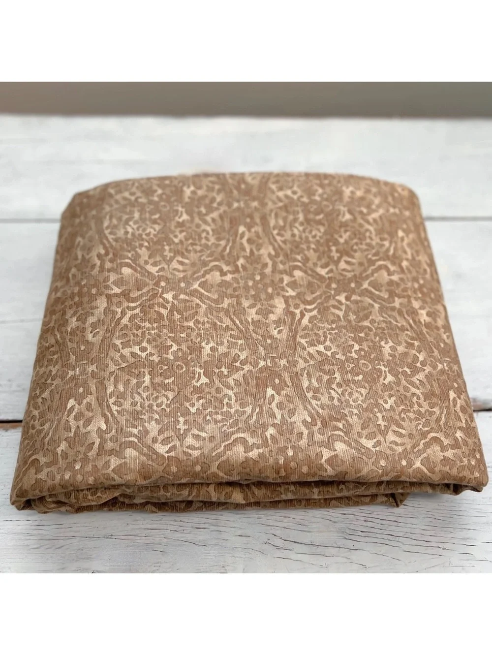 Ralph Lauren ROSSELLINI Medallion Floral QUEEN Duvet Cover Camel Brown Textured
